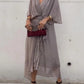 Luisa – green chiffon dress with V-neck