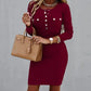 Dress with gold buttons