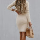 Dress with gold buttons
