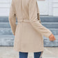 Elsie - Mid-length zip-up coat with stand-up collar and belt
