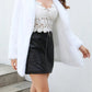 Beatrice - Elegant women's coat in faux fur with shawl collar