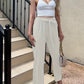Harlet - Plain casual pants with tie