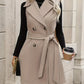 Adeline - Clasi double checked cardigan coat with belt
