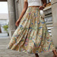 Solene - Skirt with paisley print and ruffles at the waist