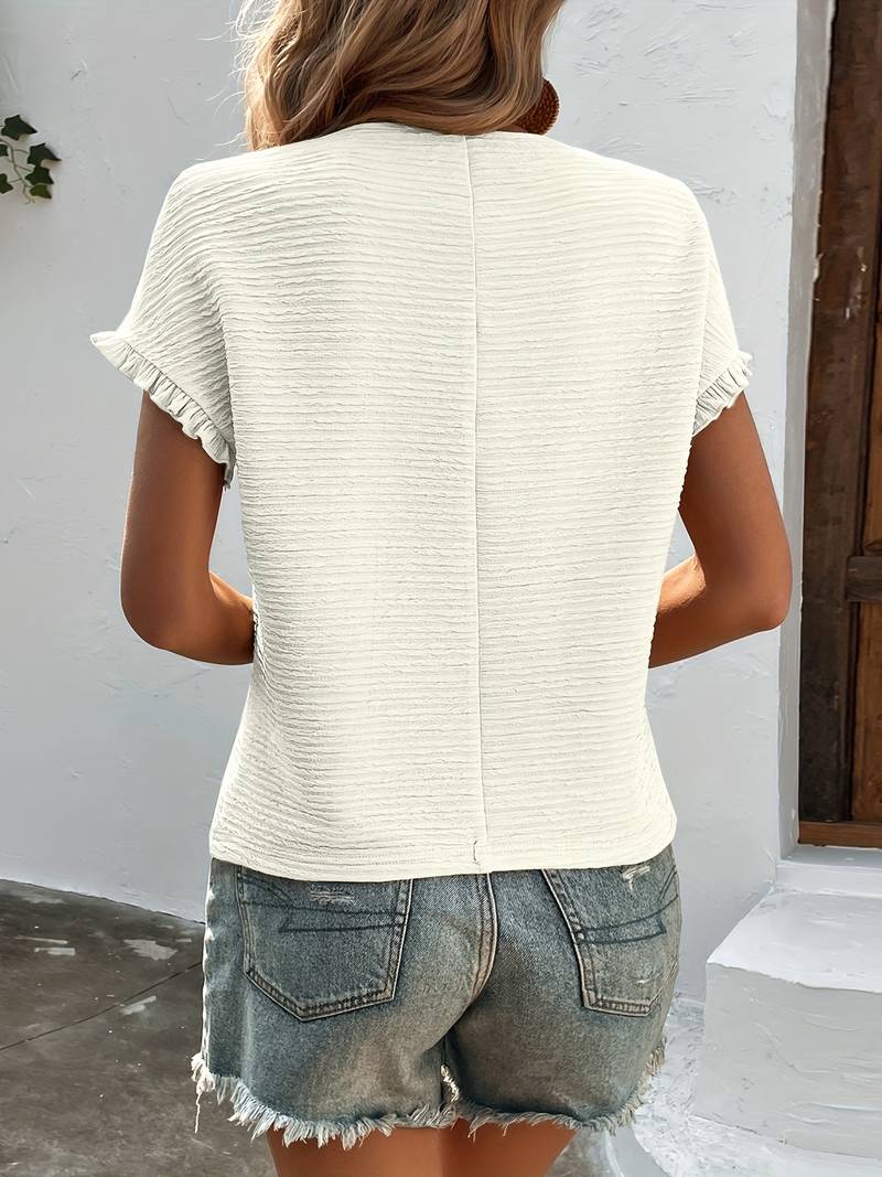Vespera – Casual Summer T-Shirt with Round Neck and Short Sleeves