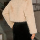 Agnes - Plush quilted jacket with long sleeves in faux fur