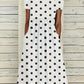 Eleanor – light, short-sleeved, polka-dotted dress with round neckline