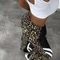 Beverly - Leopard Print Fleece Lined Women's Trousers