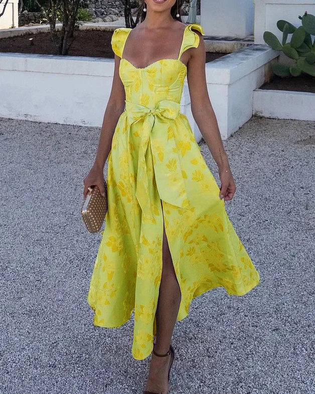 Eudora - Printed dress with butterfly sleeves