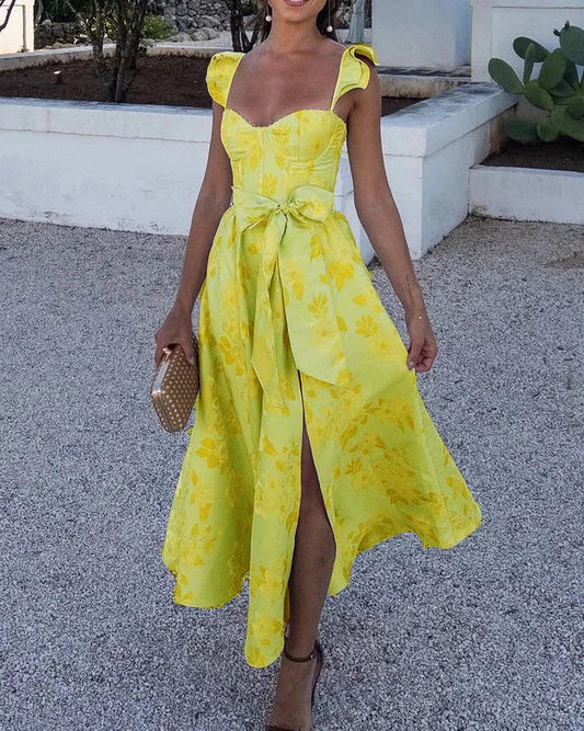 Eudora - Printed dress with butterfly sleeves