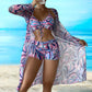 Alma - 3-piece bikini set with floral pattern