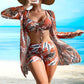 Alma - 3-piece bikini set with floral pattern