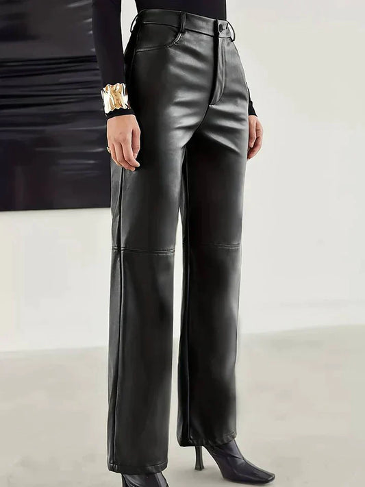 Gwendolyn - Leather straight leg
