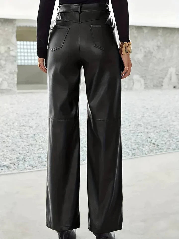 Gwendolyn - Leather straight leg