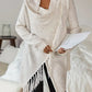 Katherine - Cardigan with collar and tassels on the hem