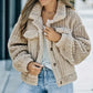 Leora - Plain trucker jacket in faux fur