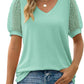 Rema | Sheer Sleeve V-Neck Top