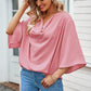 Manushi | Women's Short Sleeve Draped Blouse - Comfortable & Trendy