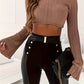 Blanche - High skinny pants with button detail