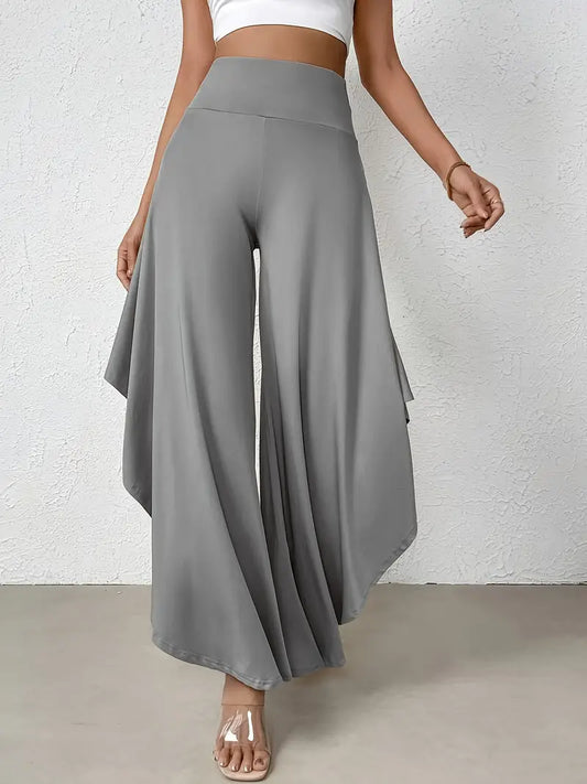 Ingrid - Wide leg trousers with asymmetric hem
