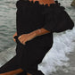 Jamila - Linen dress with ruffles off the shoulder