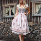 Women's Dirndl Dress: Traditional Trousers Dress with Apron and Elegant Lacing