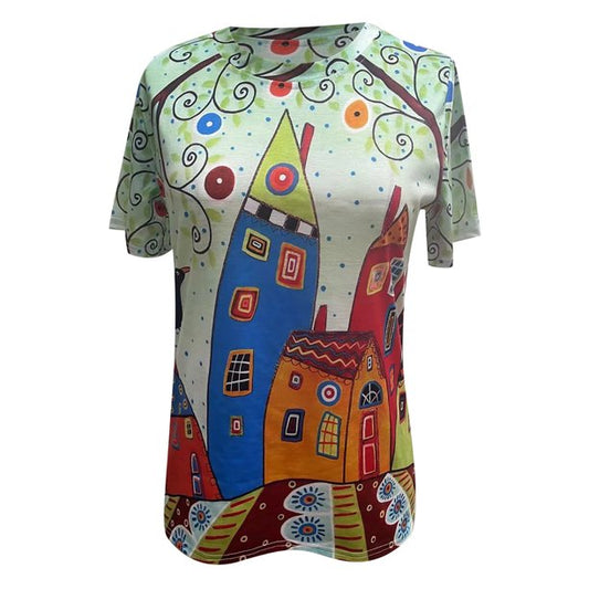 Lightweight women's T-shirt with print for everyday wear and vacation - SummerFun