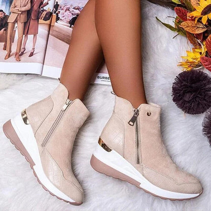 Lisa Orthopedic Mid-Height Leather Ankle Boots for Women