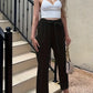 Harlet - Plain casual pants with tie