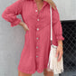 Denim Midi Dress for Women with Stylish Turn-down Collar - Zorelyae