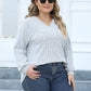 Long Sleeve Ripped T-Shirt Top in Plus Size for Summer 2025
