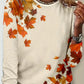 Women's T-Shirt with Maple Leaf Print and Short Sleeves - Elayna