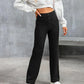 Women's High Waist Straight Leg Elastic Casual Pants