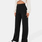 Women's High Waist Straight Leg Elastic Casual Pants