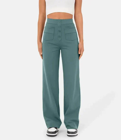 High Waisted Elastic Casual Pants - Sophia
