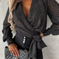 Stylish Spring V-Neck Blouse with Puff Sleeves - Mireille