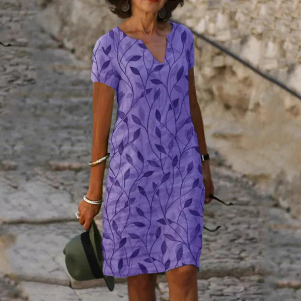 KAIRA | LEAF PRINT SHIFT DRESS