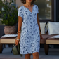 KAIRA | LEAF PRINT SHIFT DRESS