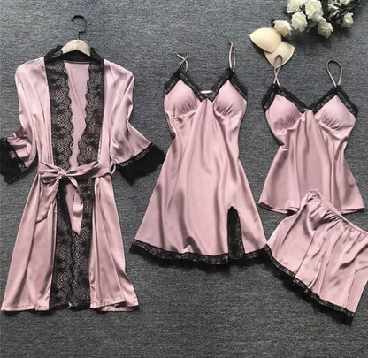 Luxurious Satin Nightgown Set - Aurora