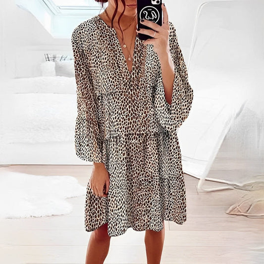 Penelope - Knee-length dress with leopard print