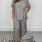 Romana - Casual cotton and linen suit with round neck
