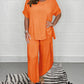 Romana - Casual cotton and linen suit with round neck