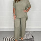 Romana - Casual cotton and linen suit with round neck