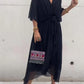 Monica - chiffon dress with V-neck, elegant and stylish
