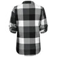 Plaid Spring Blouse with V-Neck in Plus Size