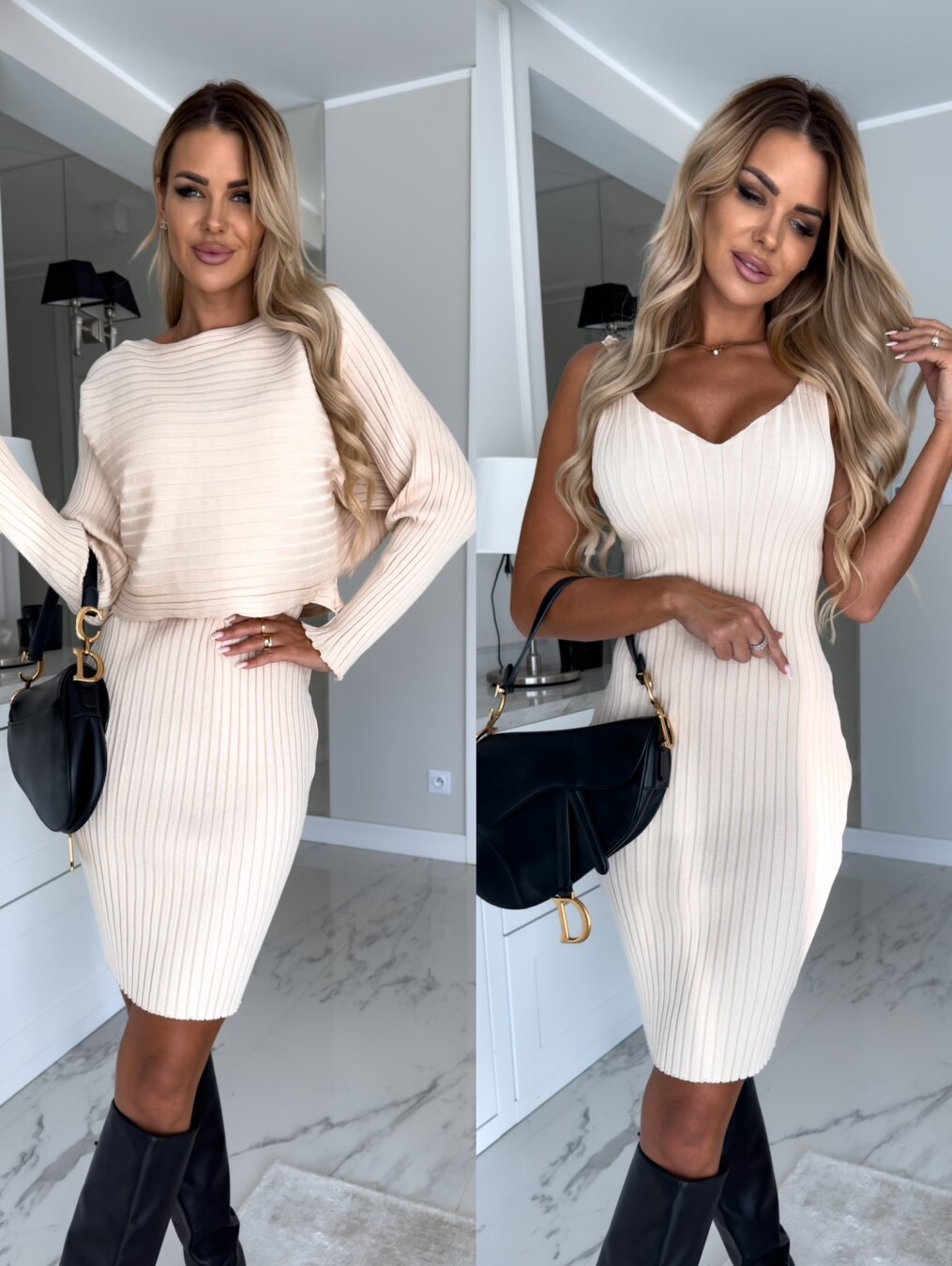Clara - Sleeveless dress with matching sweater