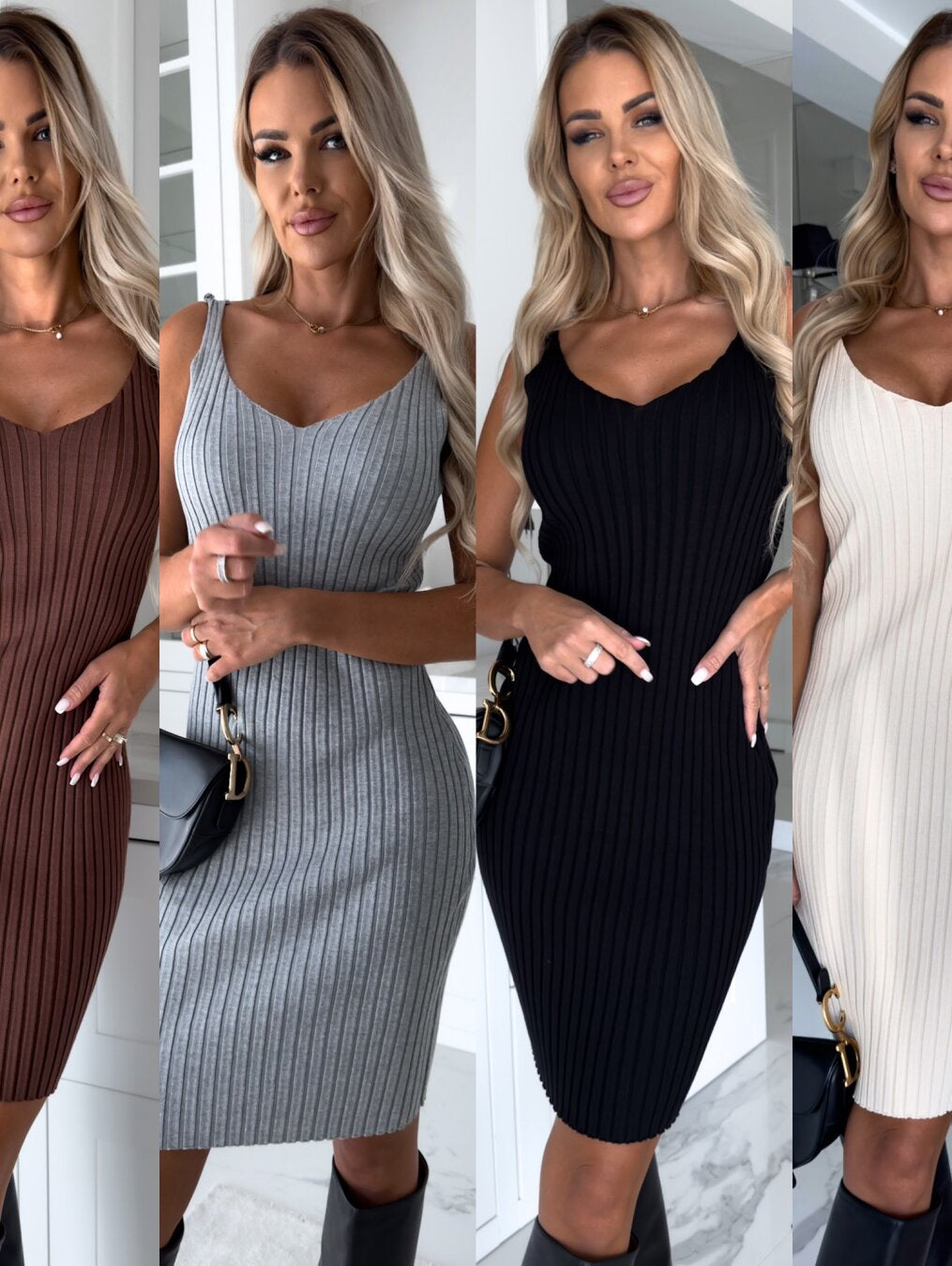 Clara - Sleeveless dress with matching sweater