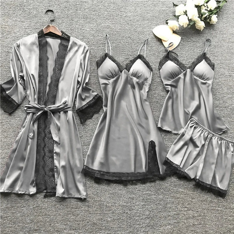 Luxurious Satin Nightgown Set - Aurora