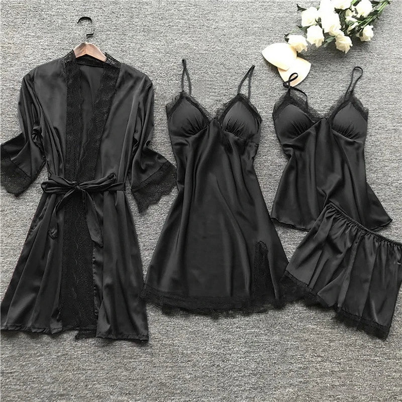 Luxurious Satin Nightgown Set - Aurora