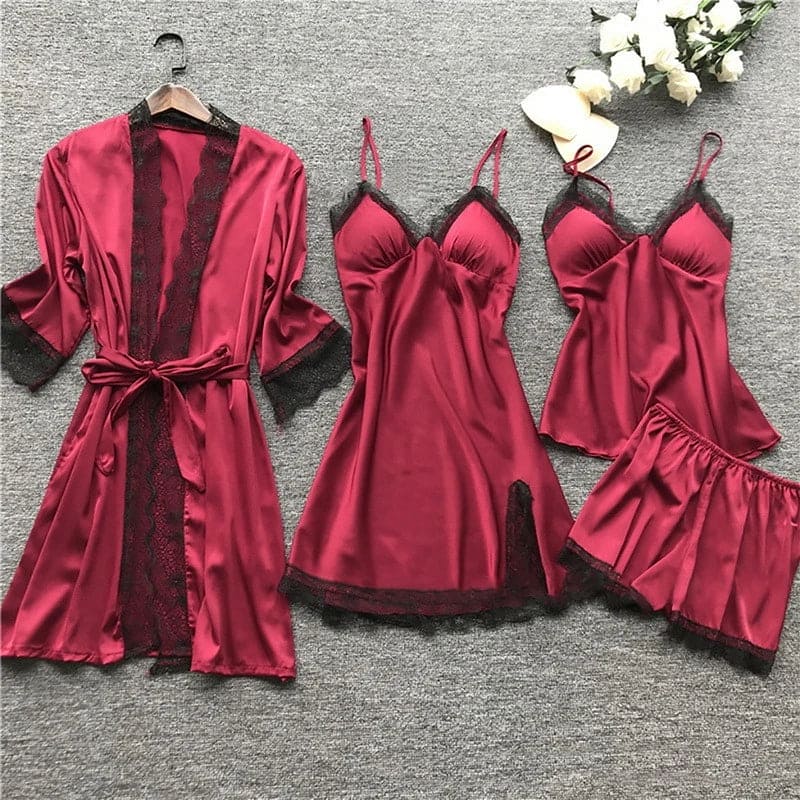 Luxurious Satin Nightgown Set - Aurora